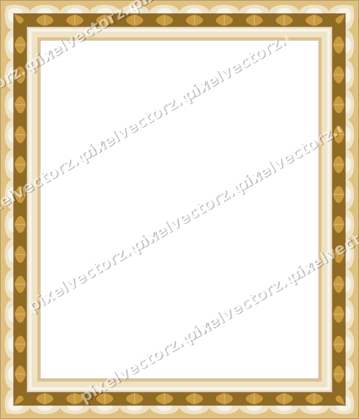 Decorative picture frame border in dark pink and amber with scale band