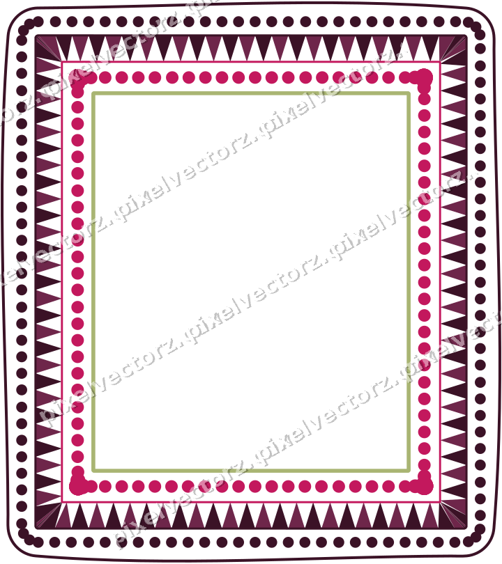 Decorative line art frame in lime and pink with label plaque