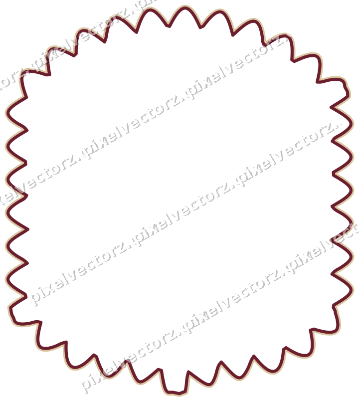 Decorative line art frame in dark pink and red with label plaque