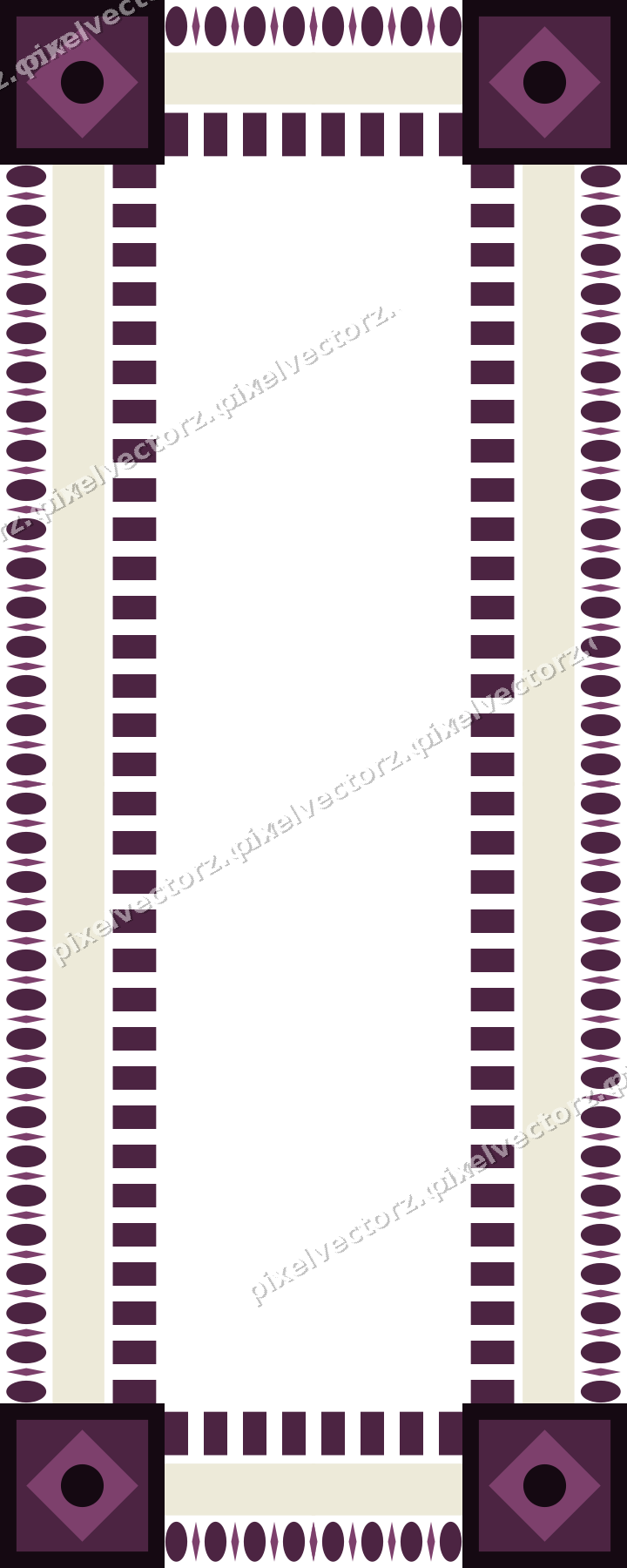 Decorative picture frame border in dark magenta with egg and dart