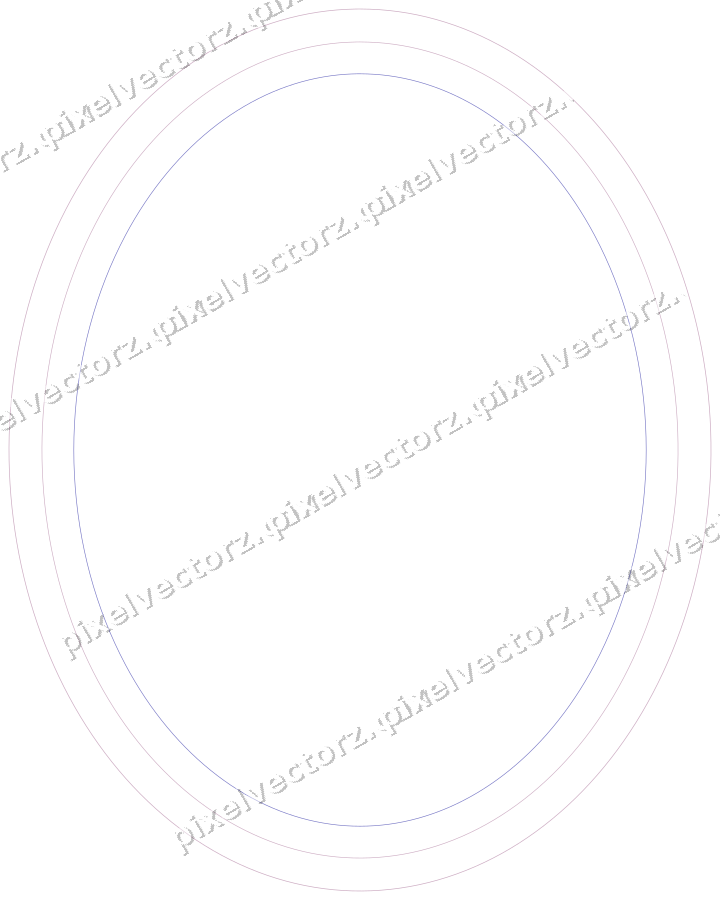 Decorative line art frame in purple and blue with oval