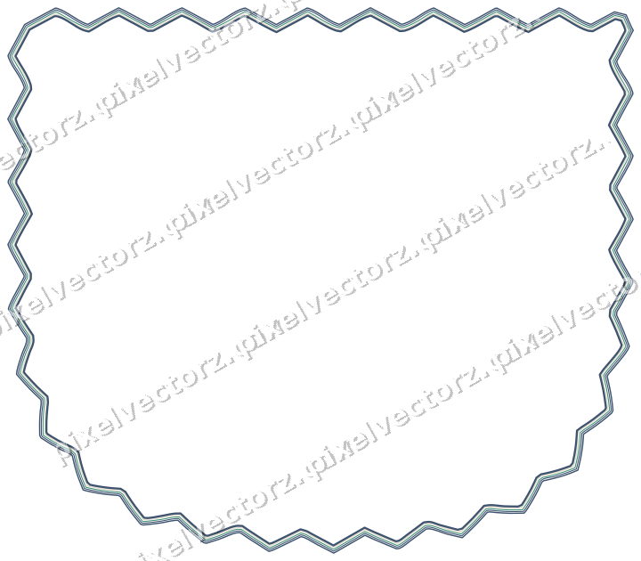 Decorative line art frame in amber and green with shield