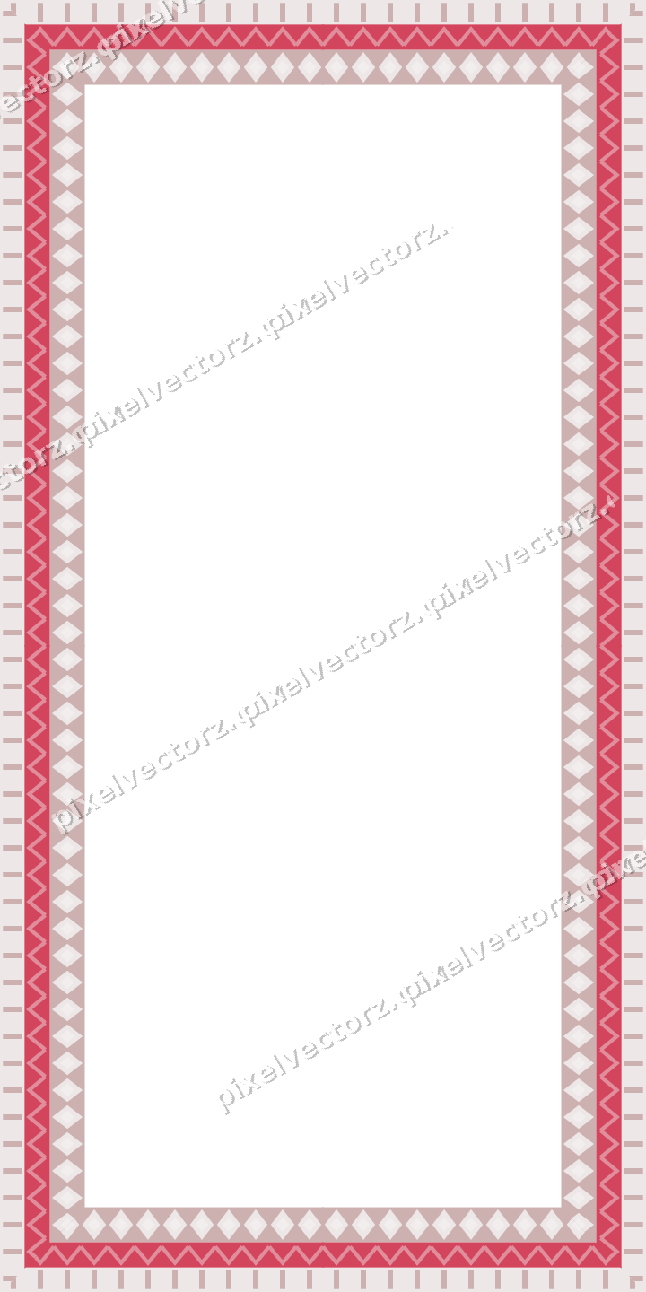 Decorative picture frame border in pale pink and pale red with zigzag