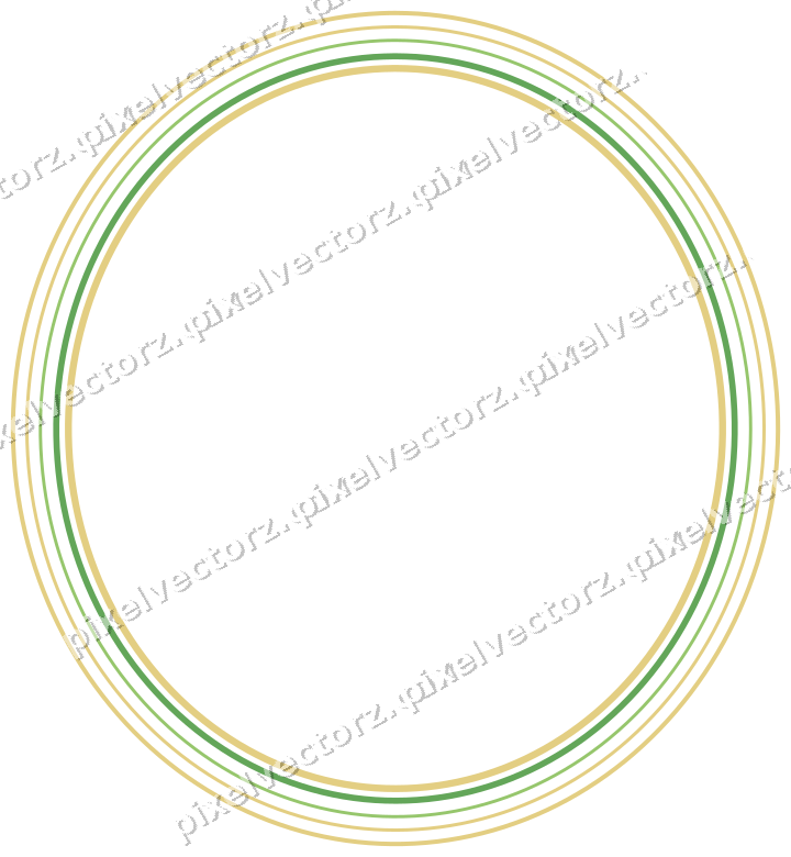 Decorative line art frame in lime and yellow with oval