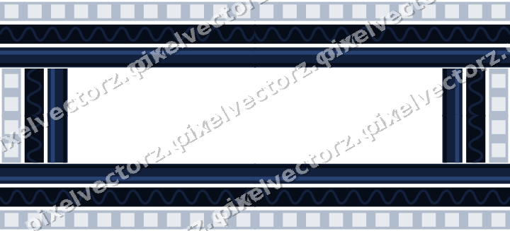 Decorative picture frame border in dark blue and white with wave band