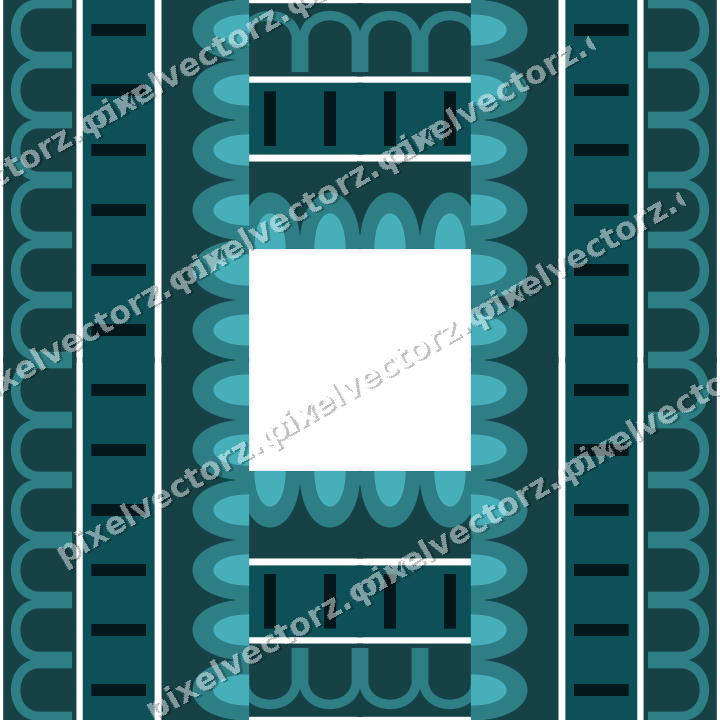 Decorative picture frame border in dark teal with arcade frieze