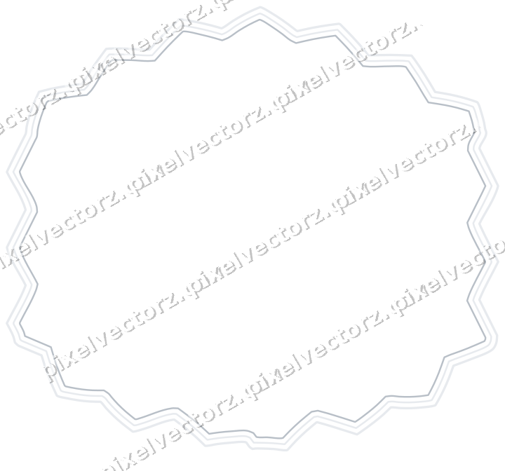 Decorative line art frame in dark blue and white with label plaque