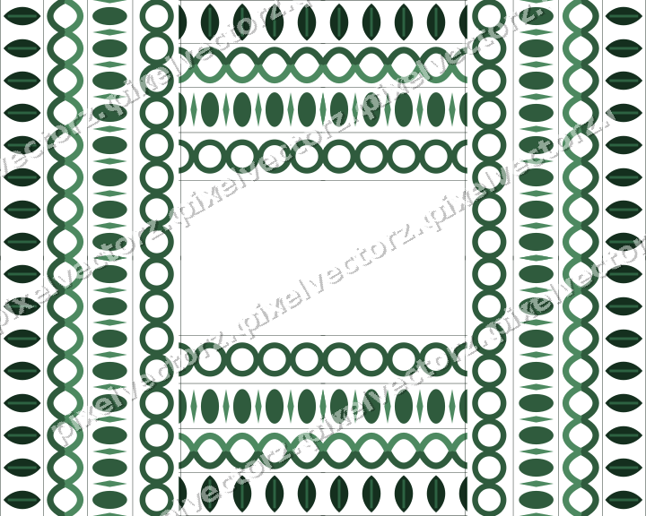 Decorative picture frame border in dark green and amber with guilloche