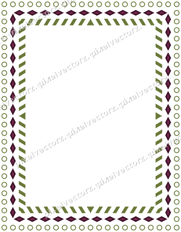 Decorative picture frame border in lime and pink with ring chain