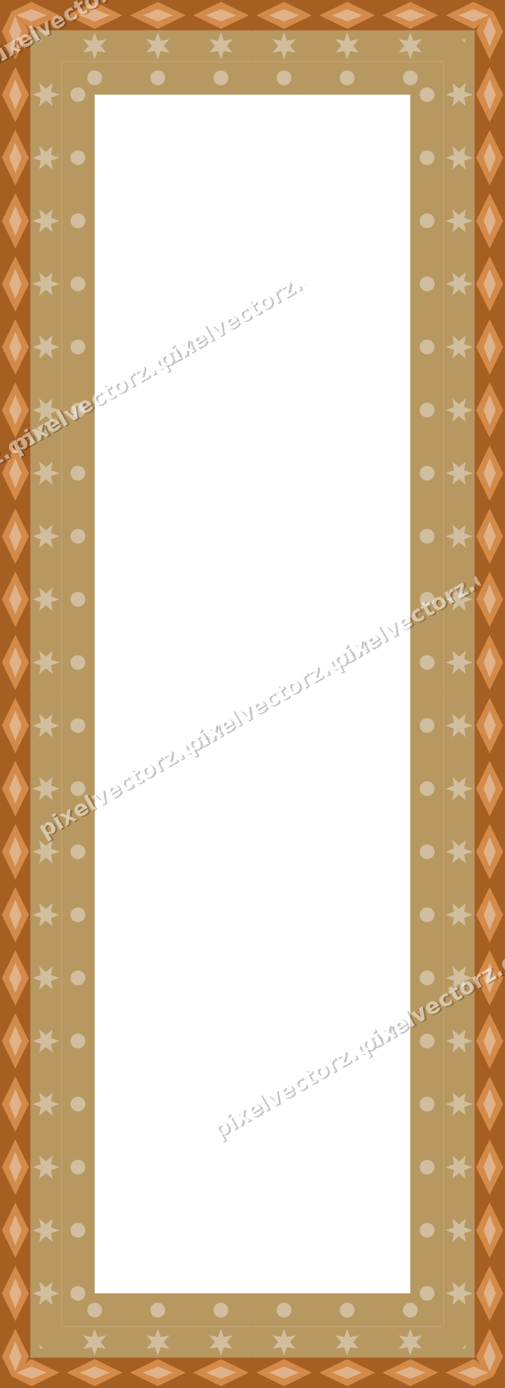 Decorative picture frame border in orange and amber with diamond band