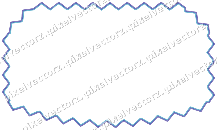 Decorative line art frame in blue and cyan with label plaque
