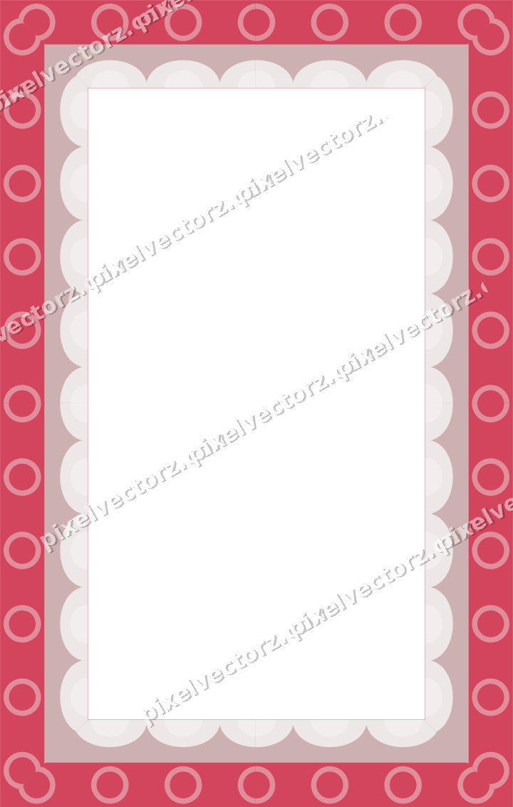 Decorative picture frame border in pale pink with ring chain