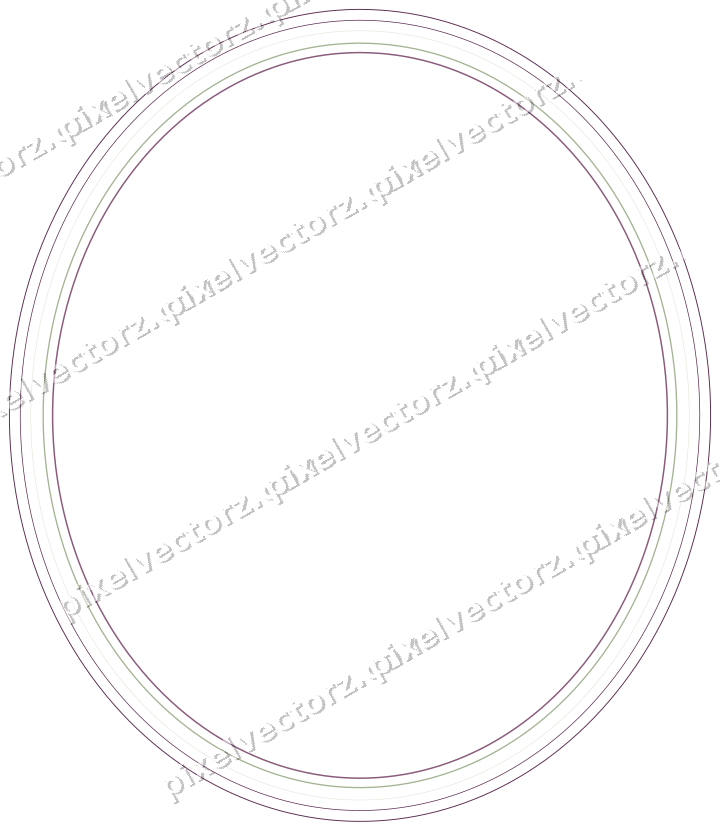 Decorative line art frame in dark magenta and lime with oval