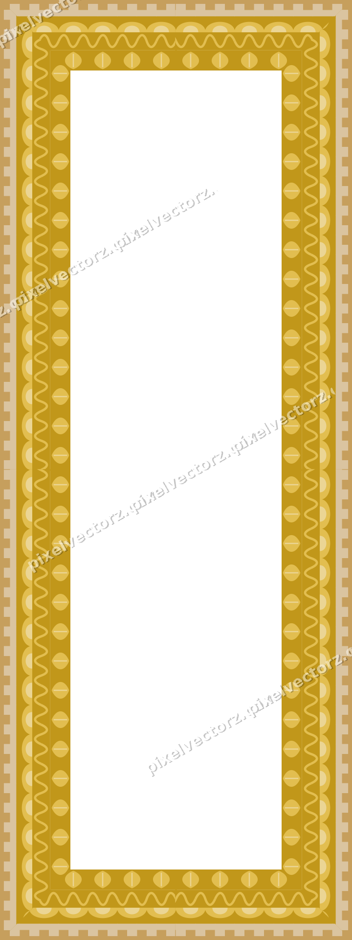 Decorative picture frame border in amber with step band