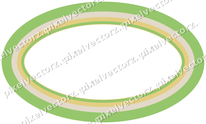 Decorative line art frame in lime and yellow with oval and solid band