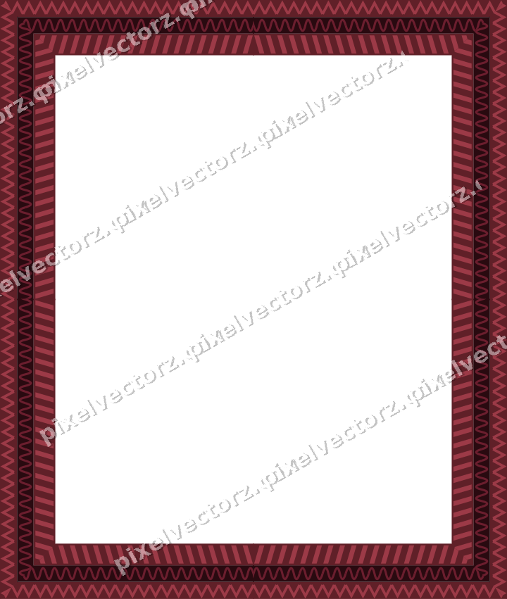 Decorative picture frame border in dark pink and red with zigzag