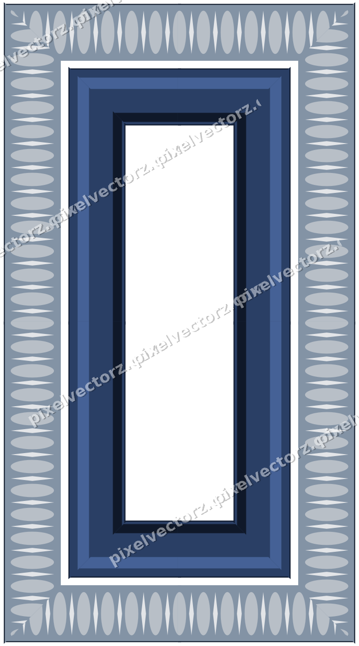 Decorative picture frame border in dark blue with egg and dart