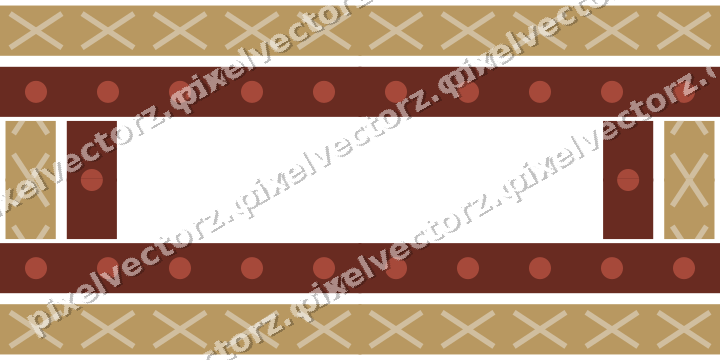 Decorative picture frame border in orange and amber with cross band