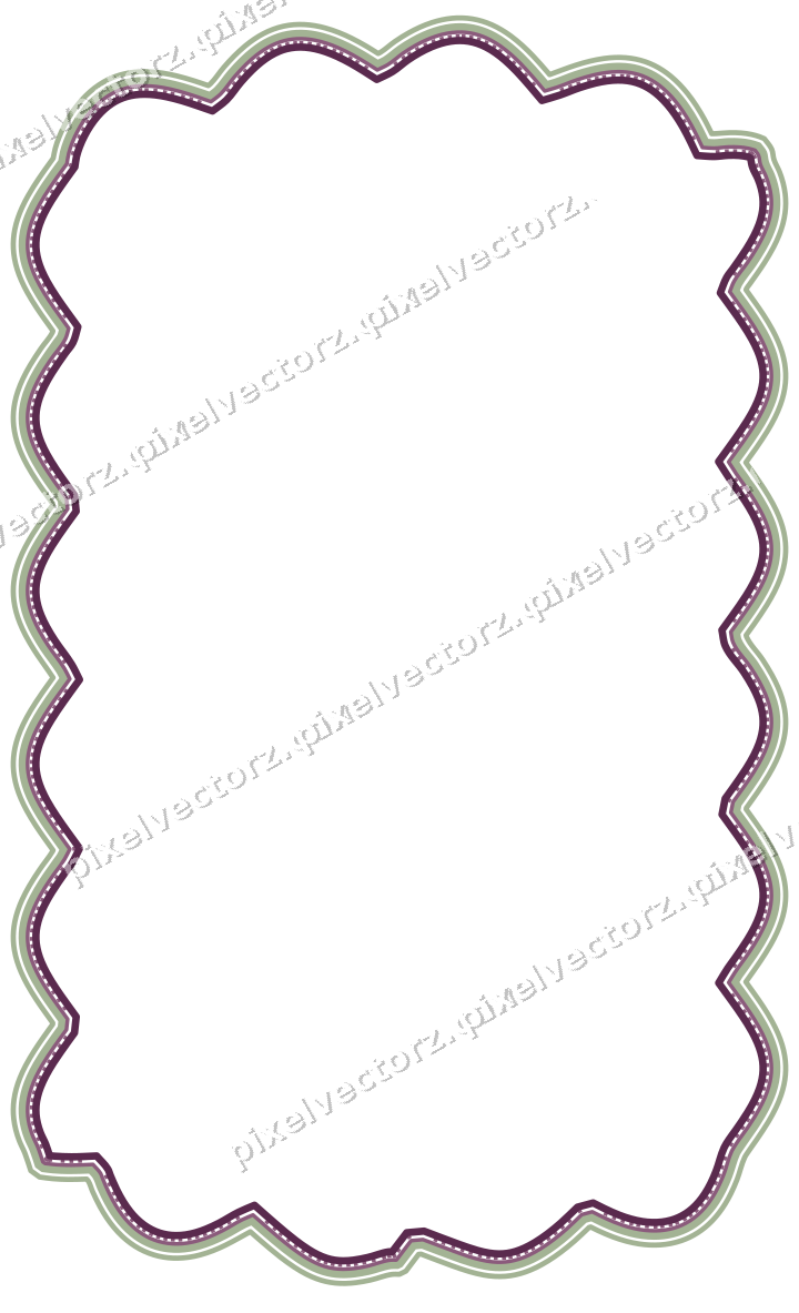 Decorative line art frame in dark magenta and lime with label plaque