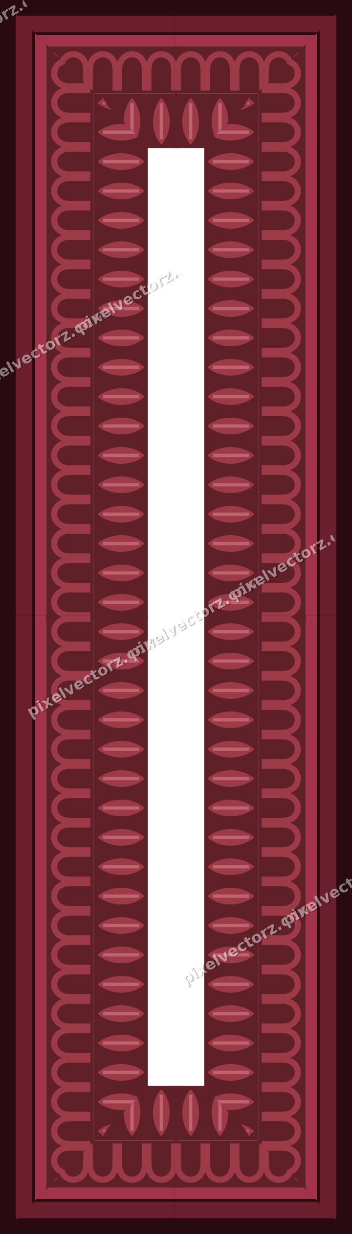 Decorative picture frame border in dark pink with arcade frieze
