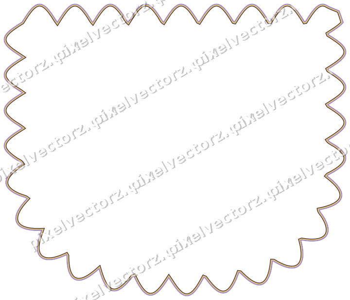 Decorative line art frame in amber and purple with shield