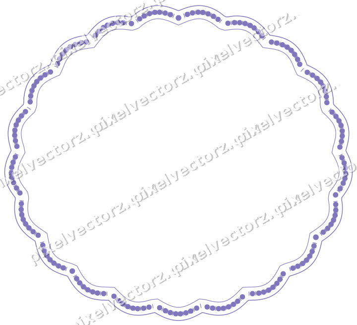 Decorative line art frame in blue and cyan with oval
