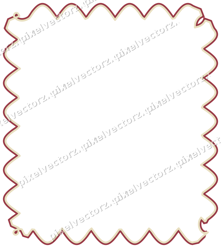 Decorative line art frame in dark pink and red with label plaque