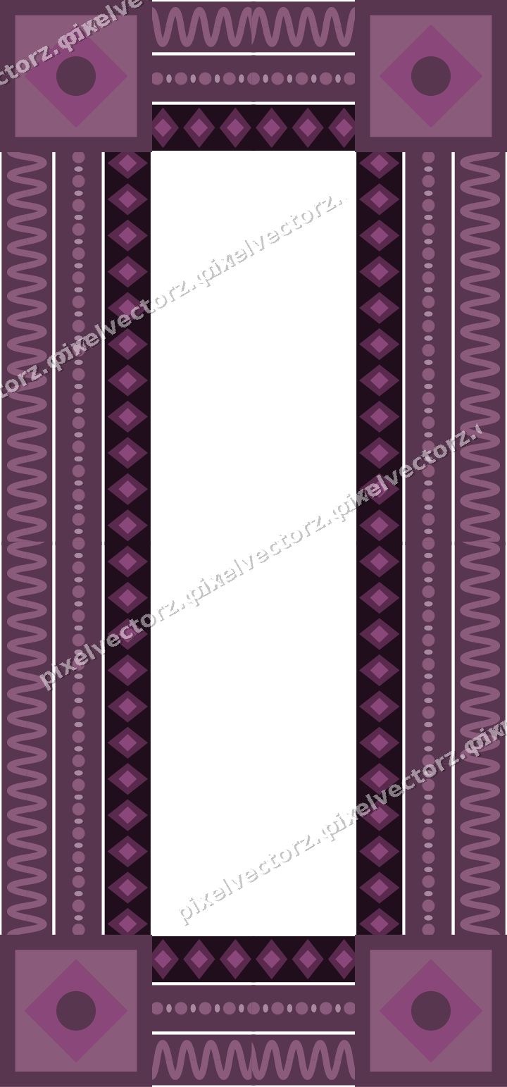 Decorative picture frame border in dark magenta with bead and reel