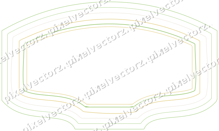Decorative line art frame in lime and yellow with label plaque