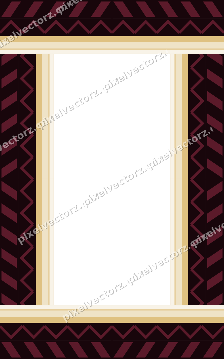 Decorative picture frame border in dark pink and amber with zigzag
