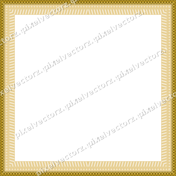 Decorative picture frame border in dark green and amber with star band