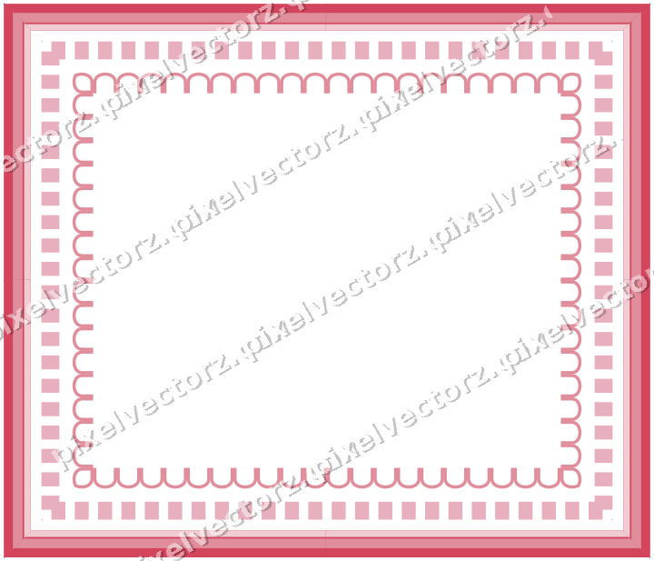 Decorative picture frame border in pale pink and pale red with dentil