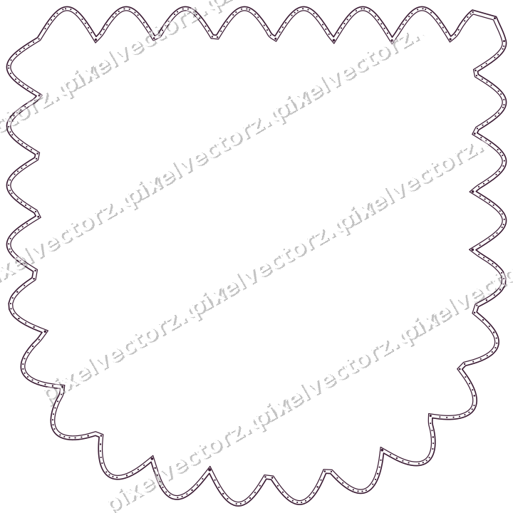 Decorative line art frame in dark magenta and amber with shield