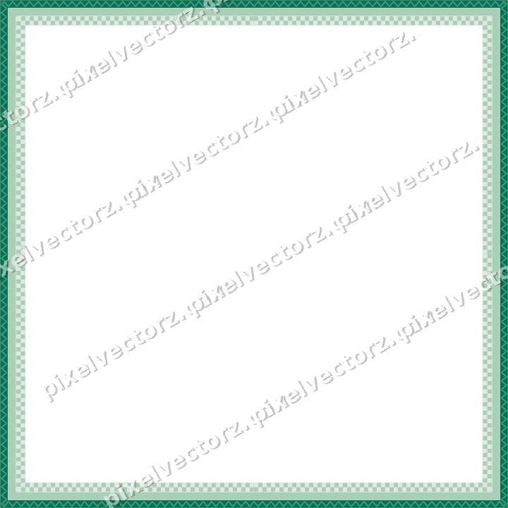 Decorative picture frame border in green and teal with zigzag
