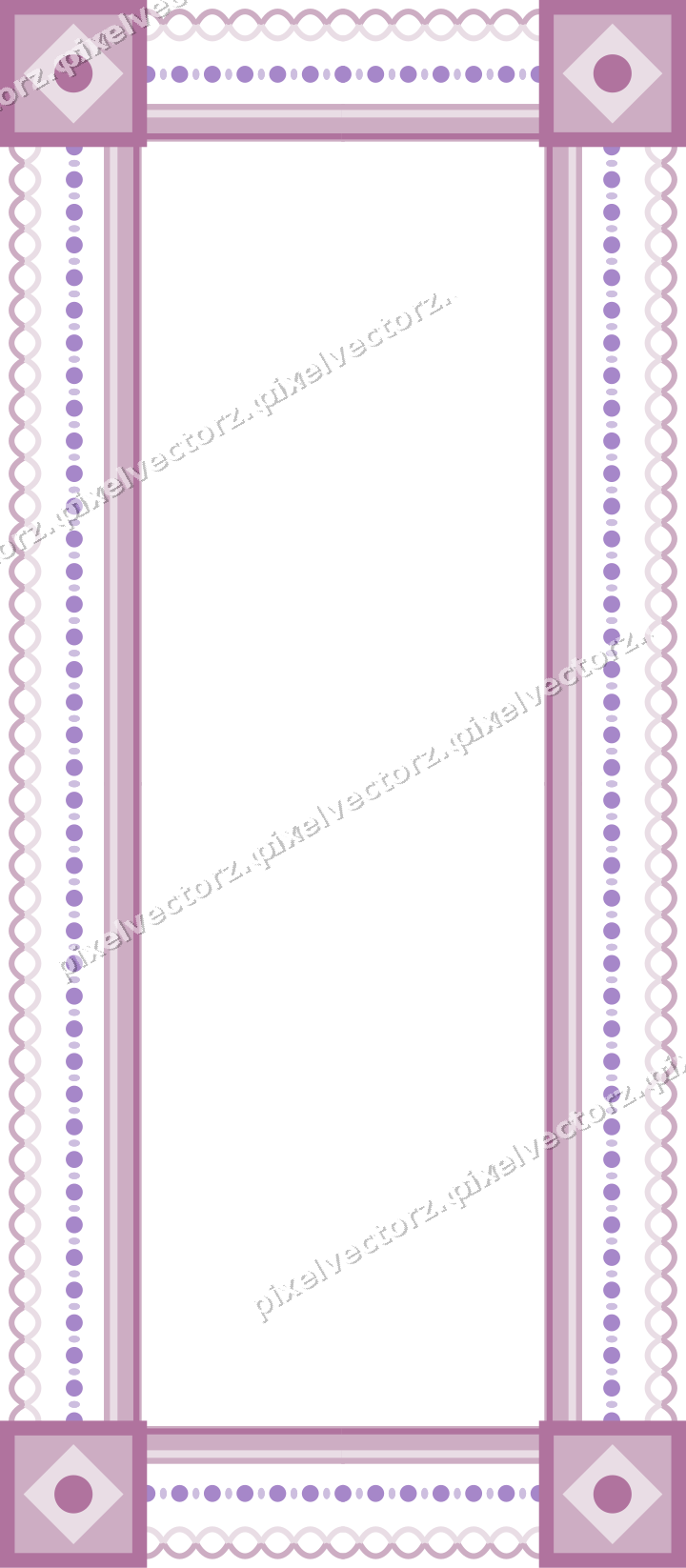 Decorative picture frame border in purple and blue with bead and reel