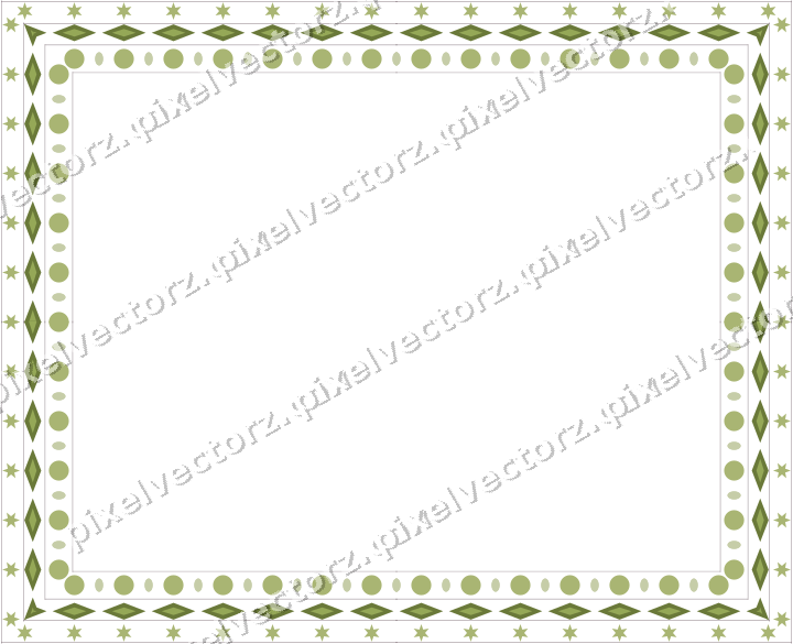Decorative picture frame border in lime and pink with star band