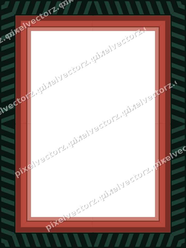 Decorative picture frame border in dark red with diagonal band