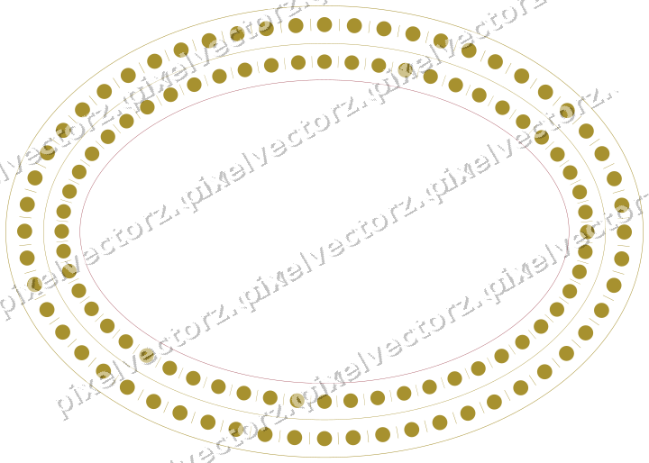 Decorative line art frame in dark pink and red with oval