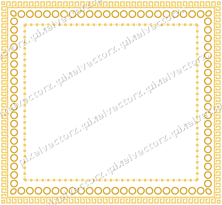 Decorative picture frame border in amber and blue with greek key