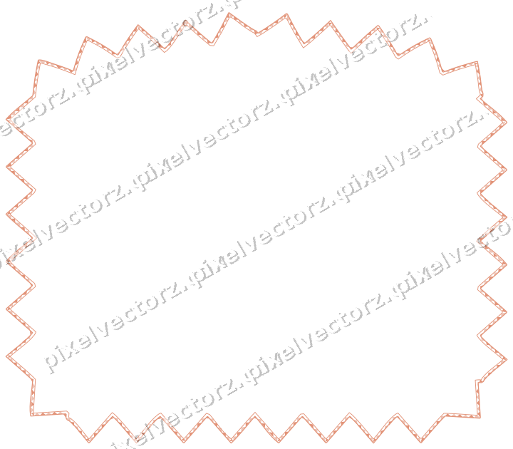 Decorative line art frame in orange and cyan with label plaque