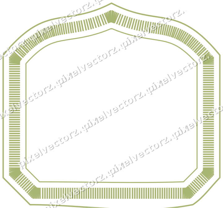 Decorative line art frame in lime and pink with label plaque
