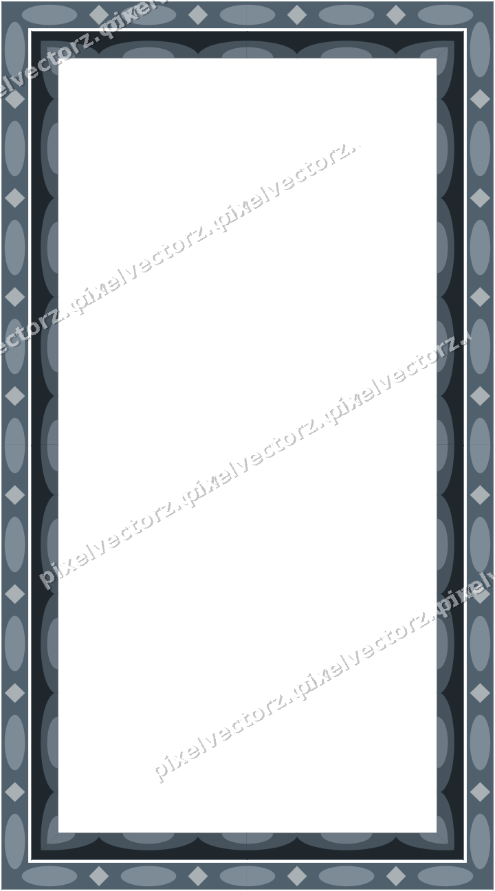 Decorative picture frame border in blue and orange with egg and dart