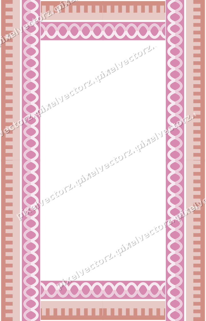 Decorative picture frame border in pale pink with step band