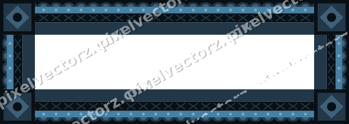 Decorative picture frame border in orange and cyan with scale band
