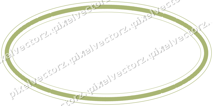 Decorative line art frame in lime and pink with oval and dotted line