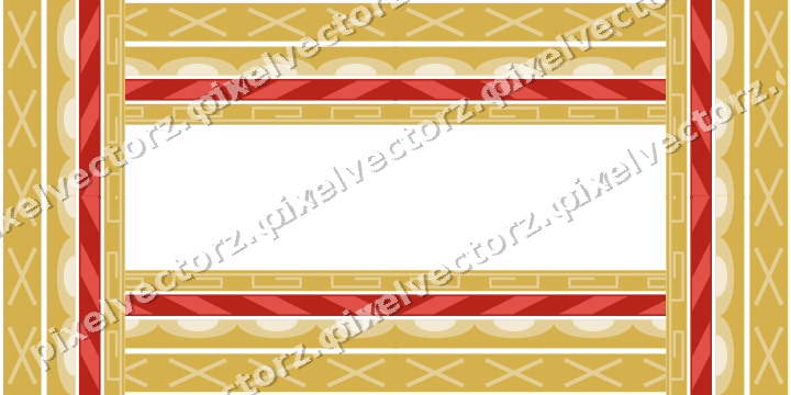 Decorative picture frame border in red and orange with diagonal band