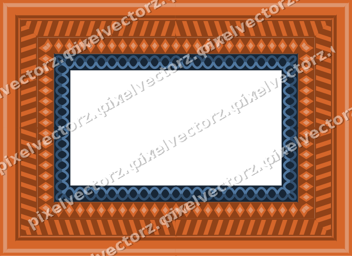 Decorative picture frame border in dark blue with diamond band