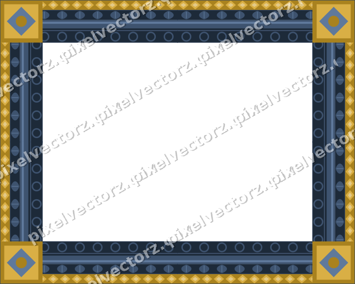 Decorative picture frame border in amber and green with diamond band