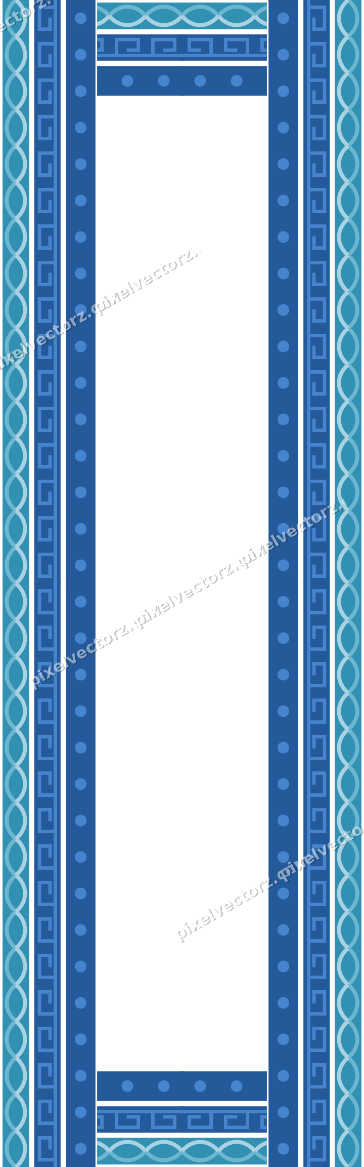 Decorative picture frame border in blue and cyan with guilloche