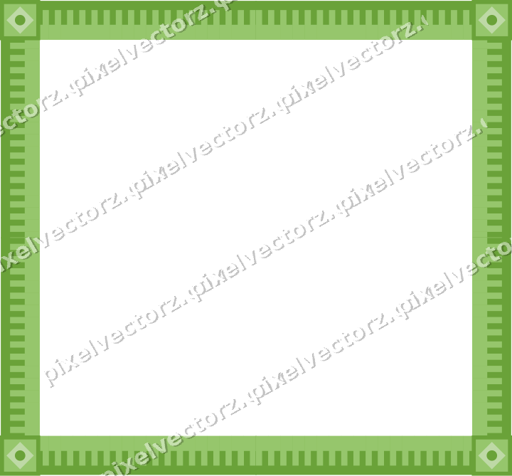 Decorative picture frame border in lime and yellow with step band
